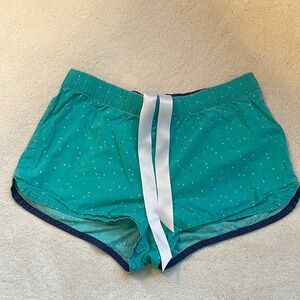 Teal polka dot sleep shorts